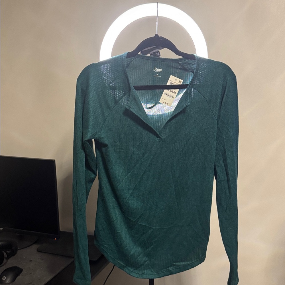 Jenni Teal Long Sleeve Top